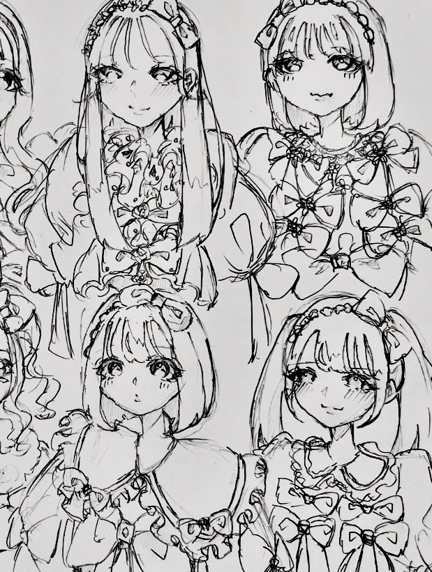 下書き〜！白黒だと誰が誰だか分かんないかも💦
🧡🩵❤️💙🩷💛💜💚
#イラスト #illustration #きゅーすと #きゅーすとデビュー1周年