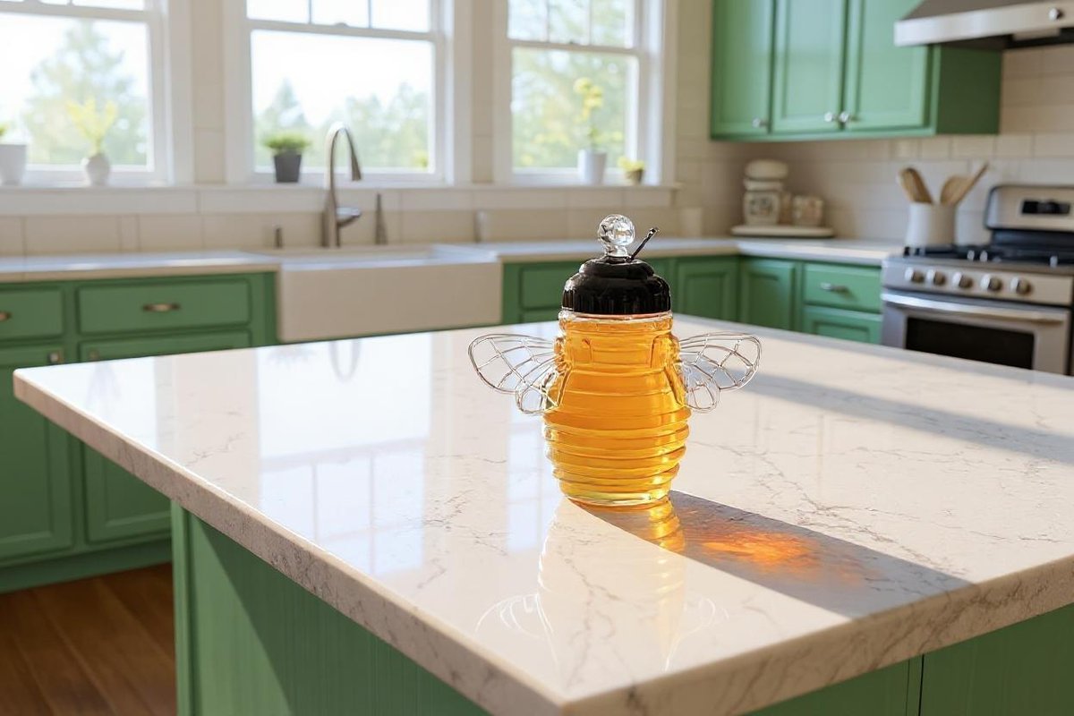dfwStoneWorks's tweet image. #BusyAsABee? So are we !🐝

On #NationalHoneyBeeDay, we're buzzing about these dreamy, white-veined countertops &amp;amp; #SageGreen cabinets.

Why did the bee start a kitchen makeover? To find the perfect place to store its honey! 🍯

📞 214-447-7333

#RyanMorganRES #DFWStoneWorks