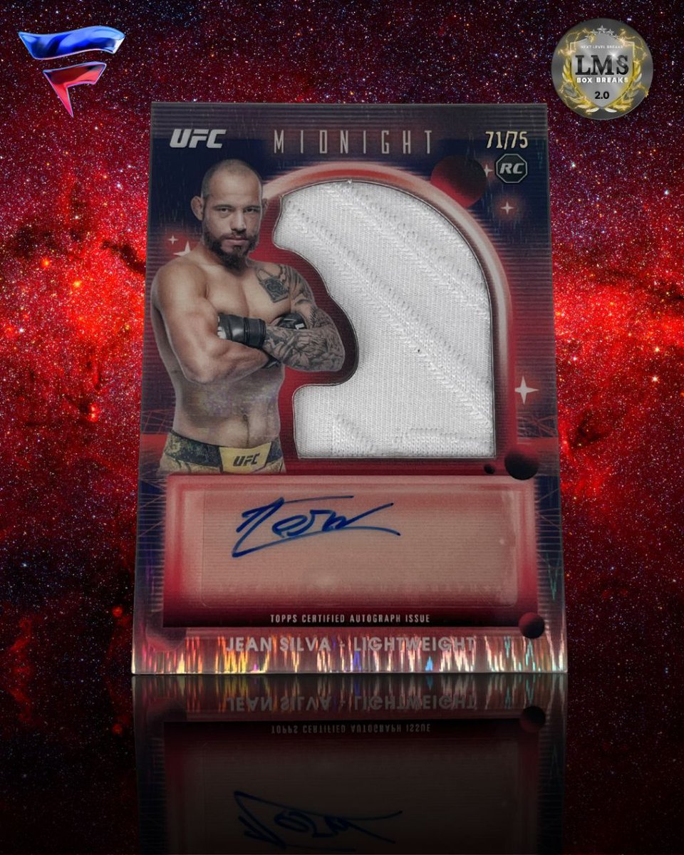 🥊 MIDNIGHT MADNESS! 🥊
Pulled this Jean Silva UFC Midnight Rookie Patch Auto — numbered 71/75! 🌌🔥

💥 Bold on-card auto
💥 Crisp white patch
💥 Limited to just 75 copies

This is the kind of pull that packs a knockout punch to any UFC collection! 💪🏽

#UFCTradingCards