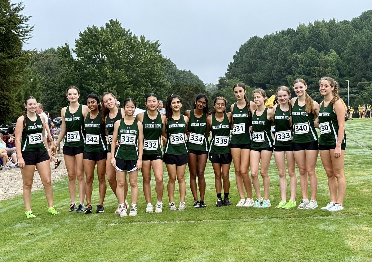 GreenHopeXC's tweet image. Girls ready to go in the Early Bird Challenge—the 1st 5K of the year!