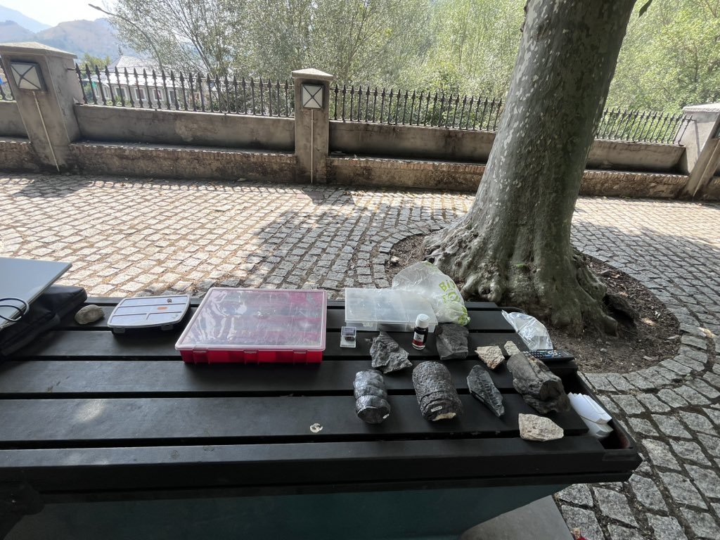 Taller de fósiles con José María Escapa en la V FERIA DE MINERALES, ROCAS Y FÓSILES DE CYL.