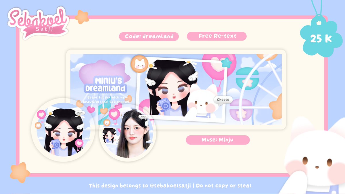 sebakoelsatji's tweet image. ㅤ
ㅤHelp RT. Any interaction is appreciated 🫶🏻
ㅤHalo, Bakoel ada layout chibi rs "dreamland"

Muse: wony, karina, giselle, moka, minju, dahyun, wonhee, ian

✅Avail add wabis, qr, pinned, loca, dll 😉

💸 25K 

Tysm 🩵 #zonauang