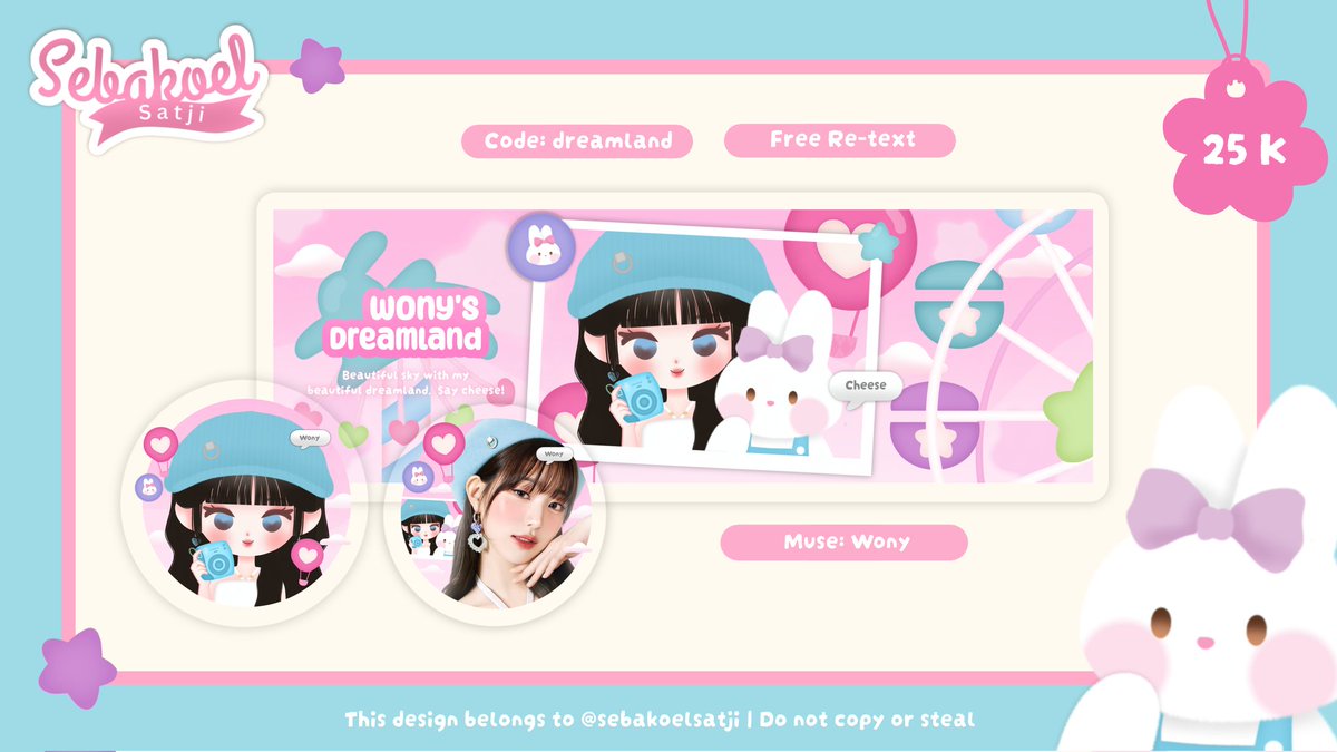 sebakoelsatji's tweet image. ㅤ
ㅤHelp RT. Any interaction is appreciated 🫶🏻
ㅤHalo, Bakoel ada layout chibi rs "dreamland"

Muse: wony, karina, giselle, moka, minju, dahyun, wonhee, ian

✅Avail add wabis, qr, pinned, loca, dll 😉

💸 25K 

Tysm 🩵 #zonauang