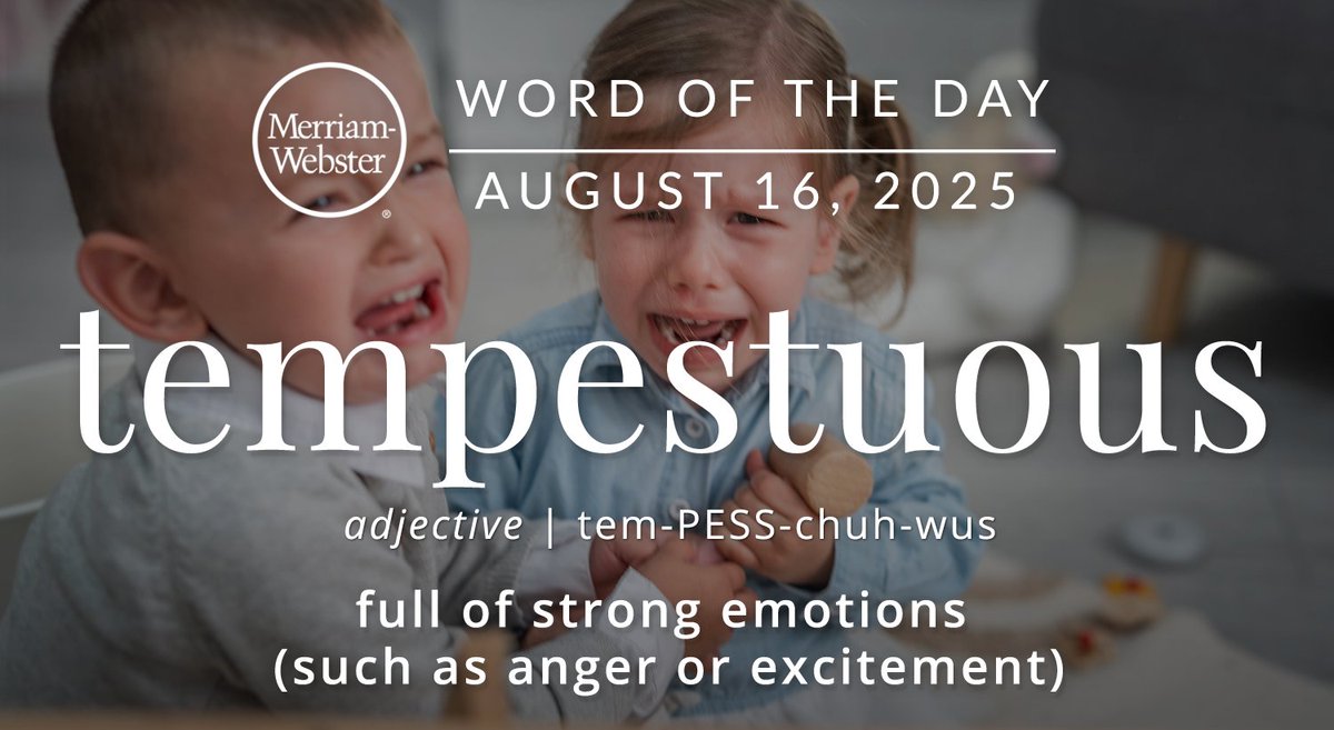 The #WordOfTheDay is ‘tempestuous.’
ow.ly/fbWu50WG4nB