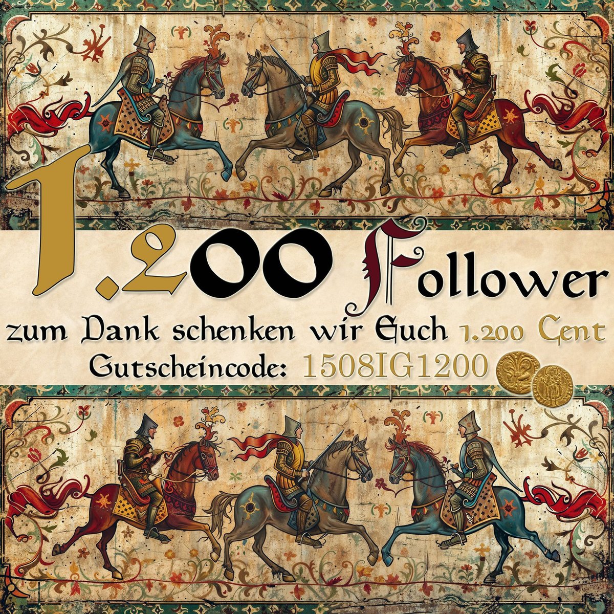 🎉 𝟭.𝟮𝟬𝟬 𝗙𝗼𝗹𝗹𝗼𝘄𝗲𝗿 – 𝗗𝗔𝗡𝗞𝗘! 🎉
Ihr seid großartig!
💰 𝟭𝟮,- € 𝗥𝗮𝗯𝗮𝘁𝘁 𝗺𝗶𝘁 𝗖𝗼𝗱𝗲 𝟭𝟱𝟬𝟴𝗜𝗚𝟭𝟮𝟬𝟬
📅 Gültig bis 22.8. | Nicht für Bücher/Filme
👉 mittelalter.com
#1200Follower #Rabattaktion #MittelalterCom