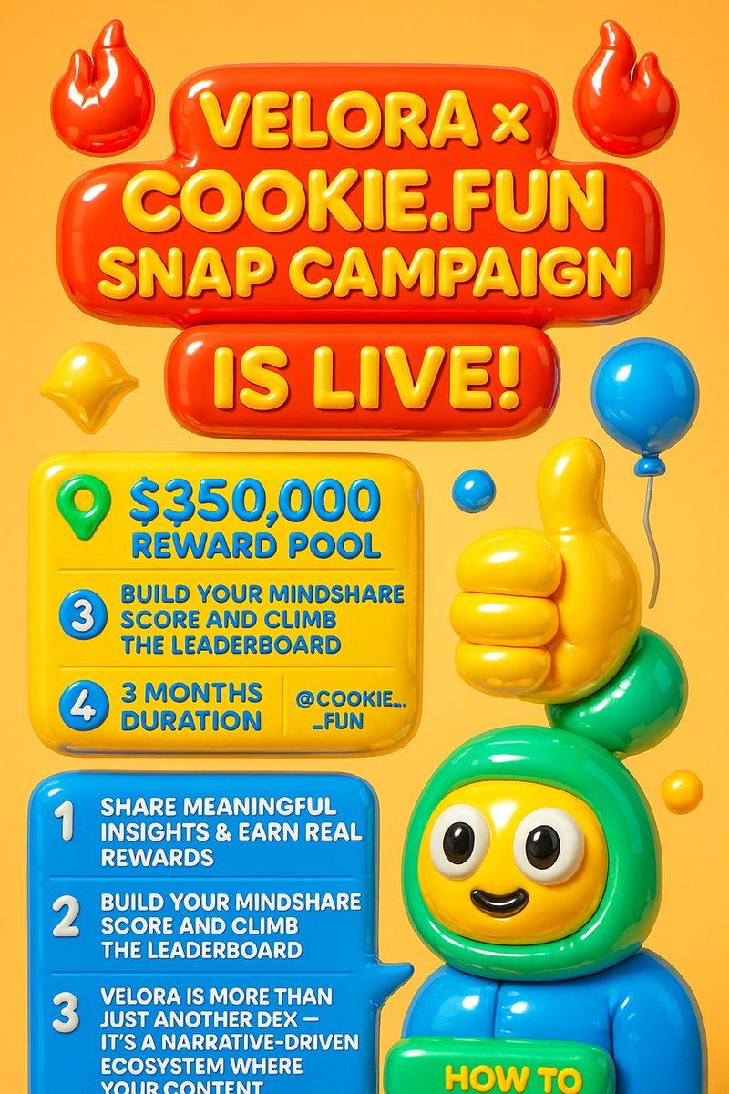 |Voltix.ai 👾 (@surajssh87) on Twitter photo 🔥 <a href="/VeloraDEX/">Velora (formerly ParaSwap)</a> x <a href="/cookiedotfun/">Cookie DAO 🍪</a>. SNAP Campaign is LIVE! 🔥
For new DeFi players, this is a golden chance to earn while you engage.
📌 Campaign Details:
• Total Reward Pool → $350,000
• $280K reserved for the Top 500 Snappers
• Duration → Mid-August to Mid-November (3 🔥 <a href="/VeloraDEX/">Velora (formerly ParaSwap)</a> x <a href="/cookiedotfun/">Cookie DAO 🍪</a>. SNAP Campaign is LIVE! 🔥
For new DeFi players, this is a golden chance to earn while you engage.
📌 Campaign Details:
• Total Reward Pool → $350,000
• $280K reserved for the Top 500 Snappers
• Duration → Mid-August to Mid-November (3
