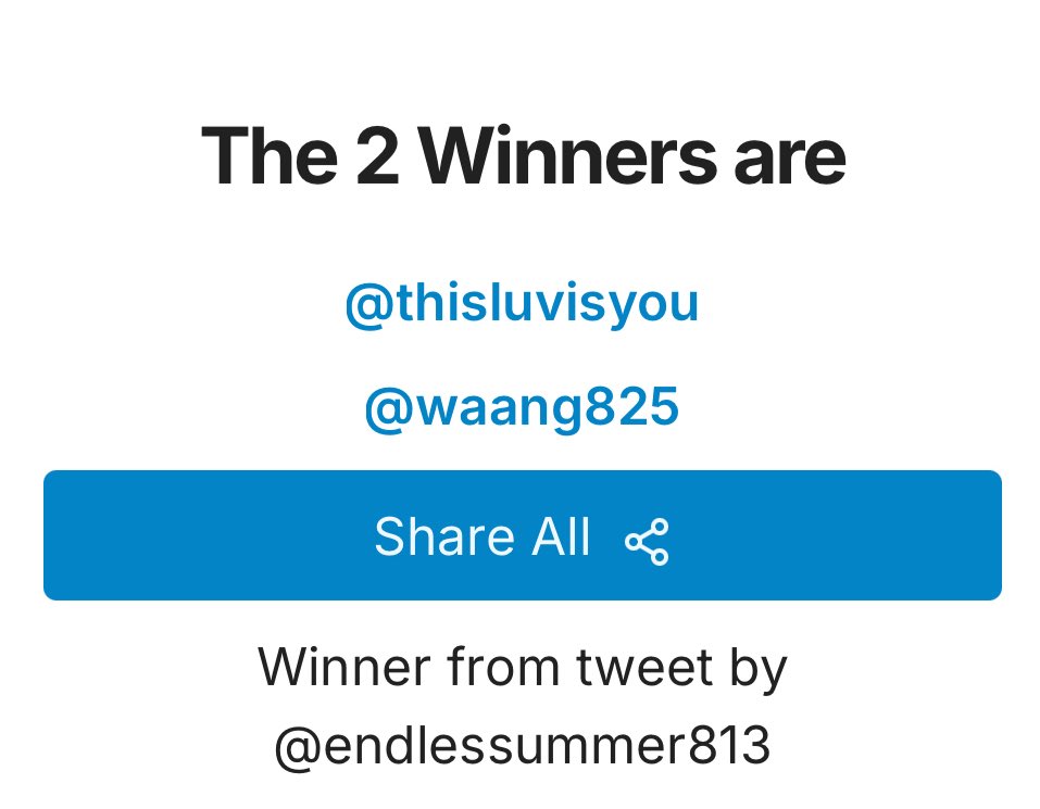 Endlessummer813's tweet photo. RT추첨 당첨자
@thisluvisyou @waang825 
축하드립니다🎉 확인 시 디엠보내주세요:)
내일까지 연락이 없을 경우 추첨 다시 진행하겠습니다 https://t.co/n0E2NTeo73
