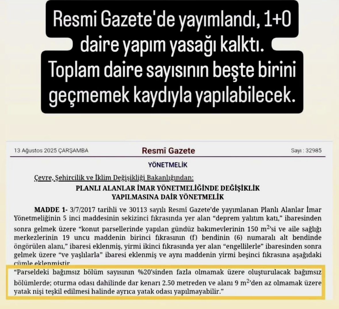 Tek bir odadan oluşan daire yapalım 🙄 
ama hangi ihtiyacı karşılar?