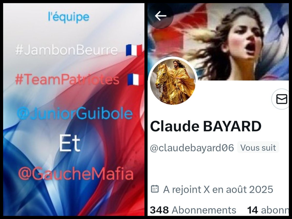 🇨🇵 Dédé 🇫🇷♿ (@juniorguibole) on Twitter photo INFO🚨 Merci de partager !🚨
Mes amis abonnés😉
Ainsi que l'équipe #JambonBeurre #TeamPatriotes 🇨🇵
Notre ami <a href="/claudebayard06/">Claude BAYARD</a> 👍
Aurait besoin d'un petit coup de pouce pour grossir sa TL!🥳
Et ainsi lui donner plus de visibilité ! Merci de vous abonner à lui !🙏
Et n'oubliez INFO🚨 Merci de partager !🚨
Mes amis abonnés😉
Ainsi que l'équipe #JambonBeurre #TeamPatriotes 🇨🇵
Notre ami <a href="/claudebayard06/">Claude BAYARD</a> 👍
Aurait besoin d'un petit coup de pouce pour grossir sa TL!🥳
Et ainsi lui donner plus de visibilité ! Merci de vous abonner à lui !🙏
Et n'oubliez