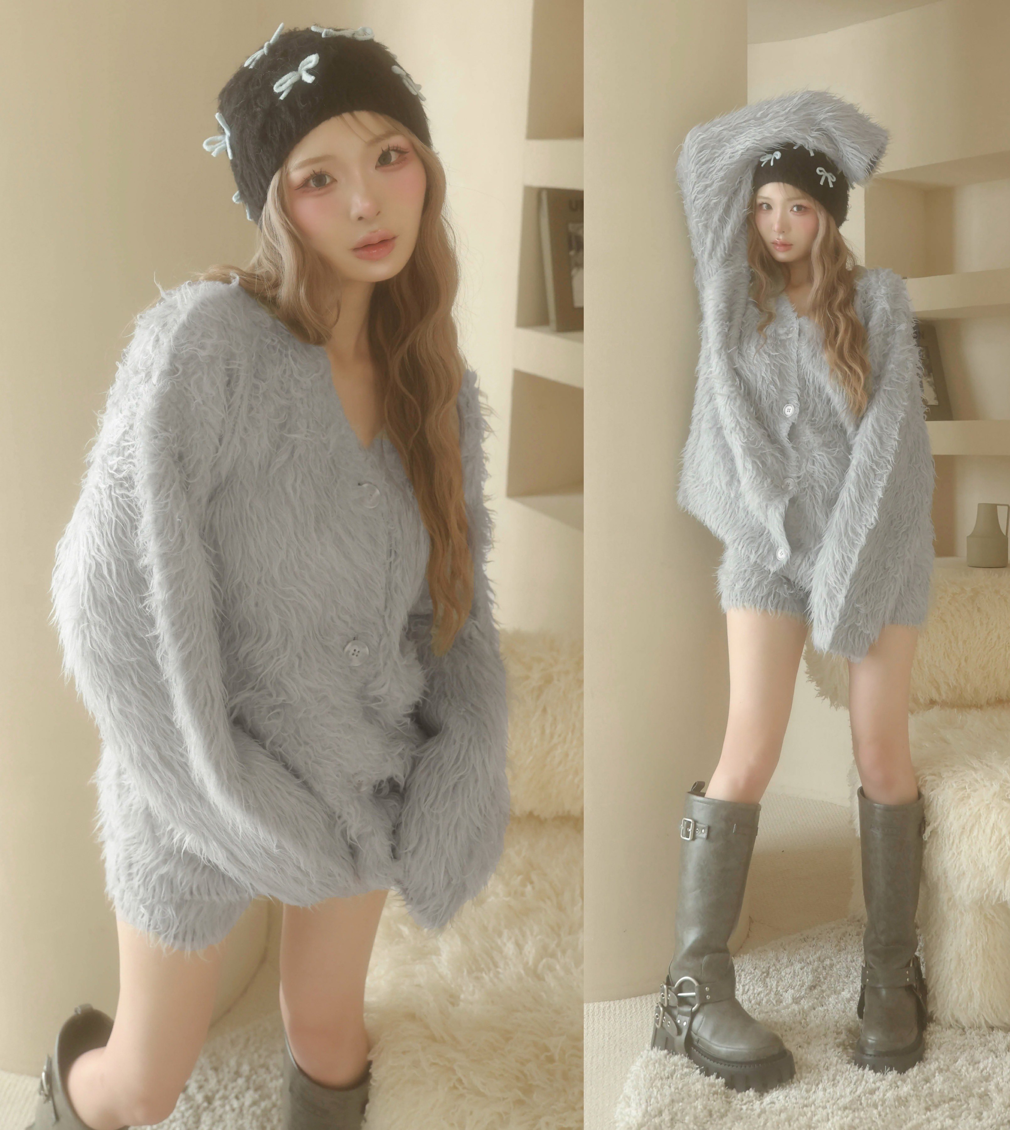 当日発送可能 ♡ Darich / レースアップリケロゴフーディ GRY Darich レースアップリケロゴフーディ