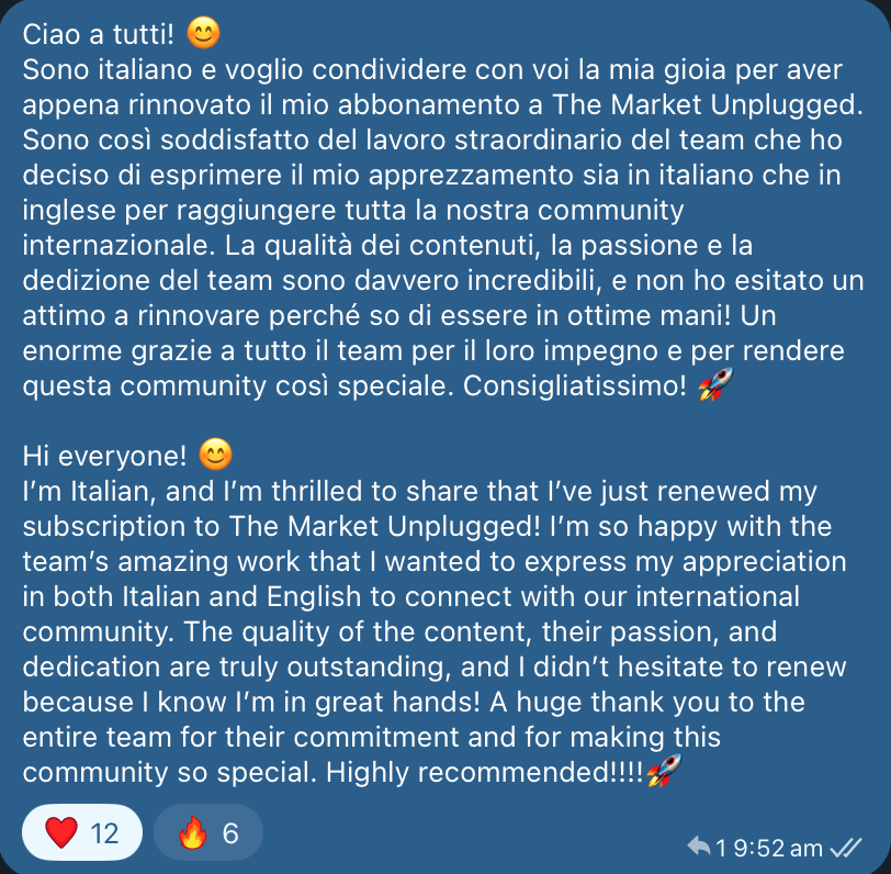 DrCrypto47's tweet photo. When members renew for the year and drop messages like this in our Alpha TG…you realise Alpha Insider isn’t content, it’s conviction...

If you’re still outside looking in...you’re missing out

Thanks @cartiize 🇮🇹 for the lovely message! 🫶

Join the ones who know...

#Bitcoin https://t.co/Epit8xniJW