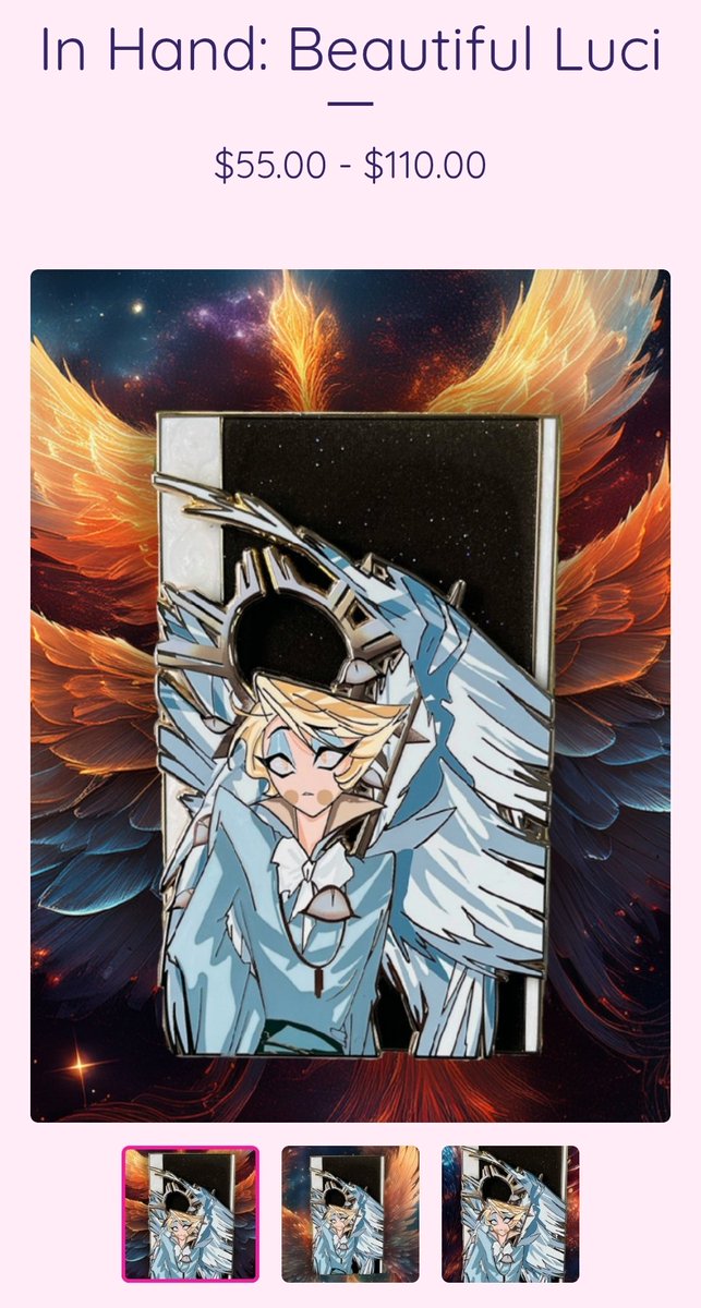 Open! Sorry for the delay 💗

chaosmoonpins.bigcartel.com/product/in-han…

#hazbinhotel #hazbinhotelmerch #HazbinHotelLucifer #animepin