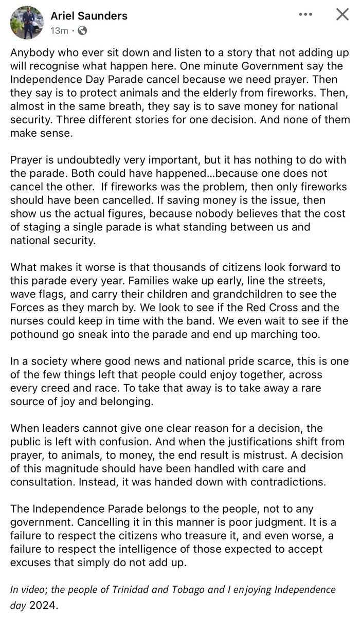 “The Independence Parade belongs to the people, not to any government”