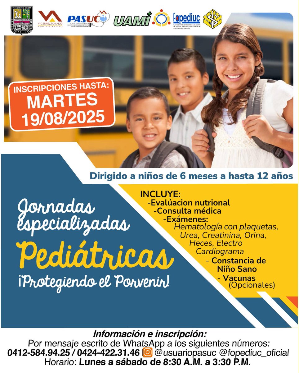 Información e inscripción vía WhatsApp al 0424-4223146