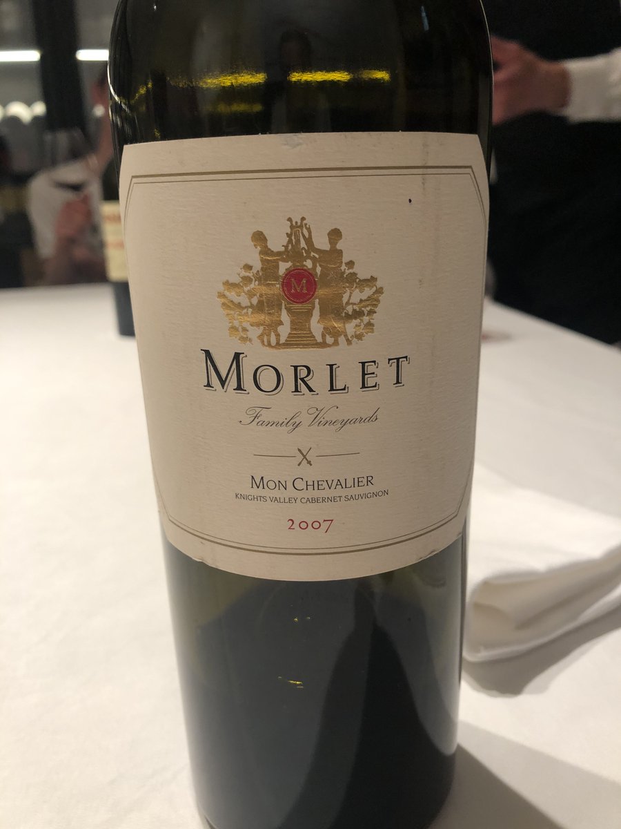 Morlet Family Vineyards Mon Chevalier Cabernet Sauvignon Knights Valley 2007 - 98 Points (Together with Alban Vineyards Lorraine Estate Syrah Edna Valley, the best wine of the evening)