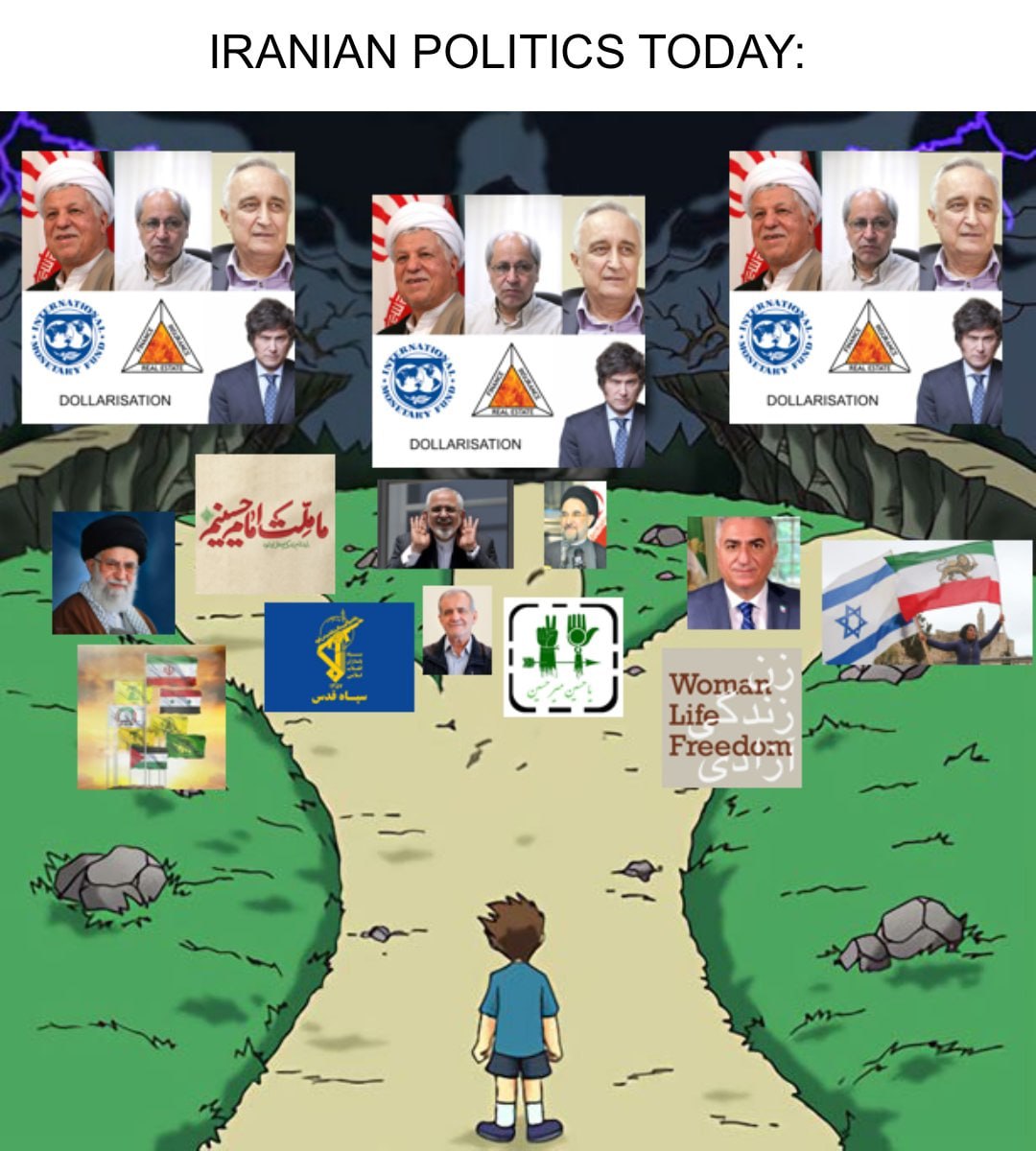 دولتِ سرمایه‌داری مستقر در ایران برای پیوستن به مدار امپریالیسم آمریکا بی‌قراری می‌کند. مقصد یکی‌ست، مسیرها شاید متفاوت باشد. تصویر زیر شاید «اقتصادزده» باشد اما «واقعی» ست. 
ویدیویی مرتبط در کانال‌ تلگرام بارگذاری کرده‌ام، دیدن‌اش خالی از فایده نیست. 
t.me/kritische_Theo…