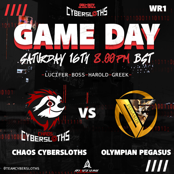 Tonight Chaos go head to head against Olympian Pegasus in Winners Round One of <a href="/Absolute_League/">Absolute League</a> at 8PM BST

Let's go Chaos! 🔥

Caster: twitch.tv/leah_sbdeez

<a href="/teamcybersloths/">Cybersloths</a> <a href="/OlympianEsport1/">Olympian Esports</a>