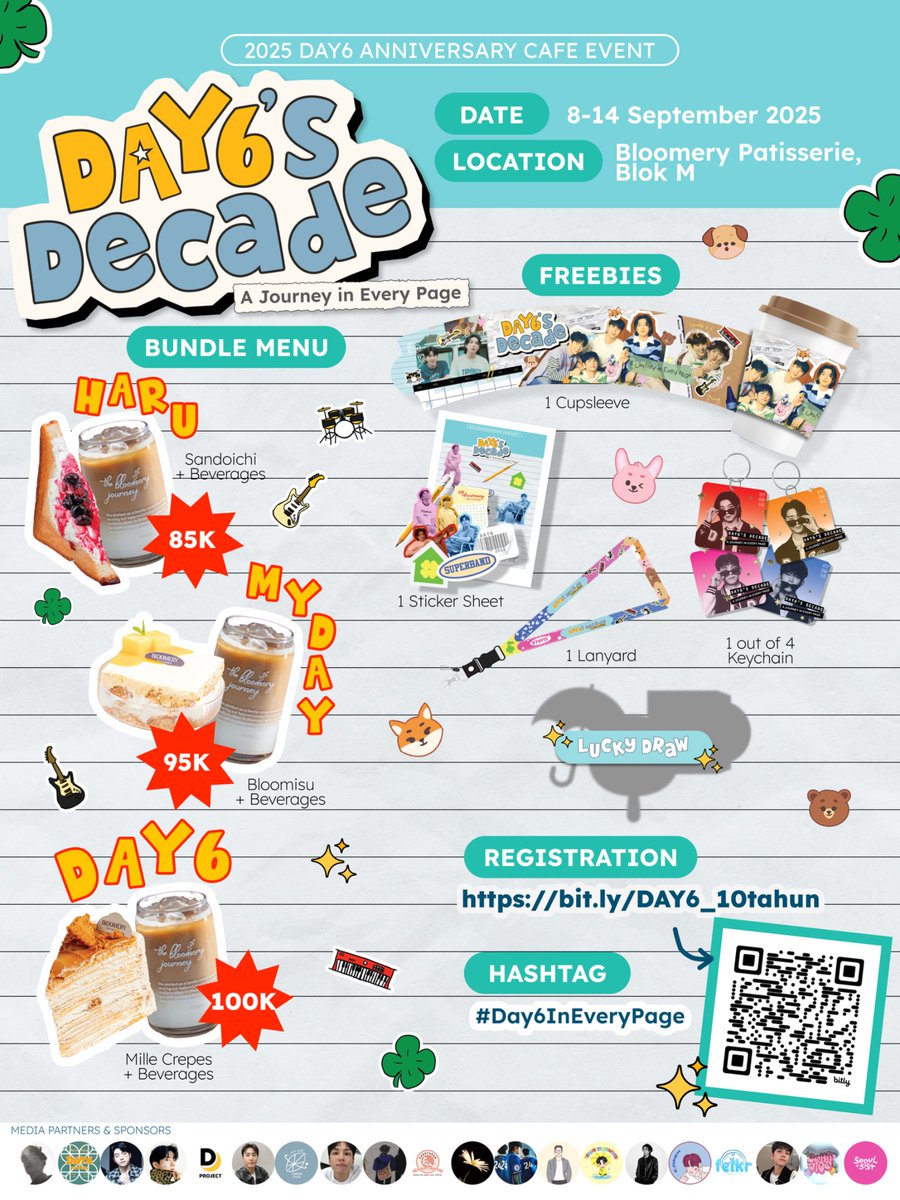 vousven's tweet photo. @day6dirayakan mempersembahkan grab &amp; go cafe event:

❀⋆. 𝐃𝐀𝐘𝟔'𝐬 𝐃𝐞𝐜𝐚𝐝𝐞: 𝐀 𝐉𝐨𝐮𝐫𝐧𝐞𝐲 𝐢𝐧 𝐄𝐯𝐞𝐫𝐲 𝐏𝐚𝐠𝐞 .⋆❀ 

✧ 8 - 14 September 2025
✧ Bloomery Patisserie, Blok M 

𝙍𝙎𝙑𝙋 𝙄𝙎 𝙎𝙏𝙄𝙇𝙇 𝙊𝙋𝙀𝙉
https://t.co/9yTKKnjzO5 

#Day6InEveryPage https://t.co/NTsP3vVTCq
