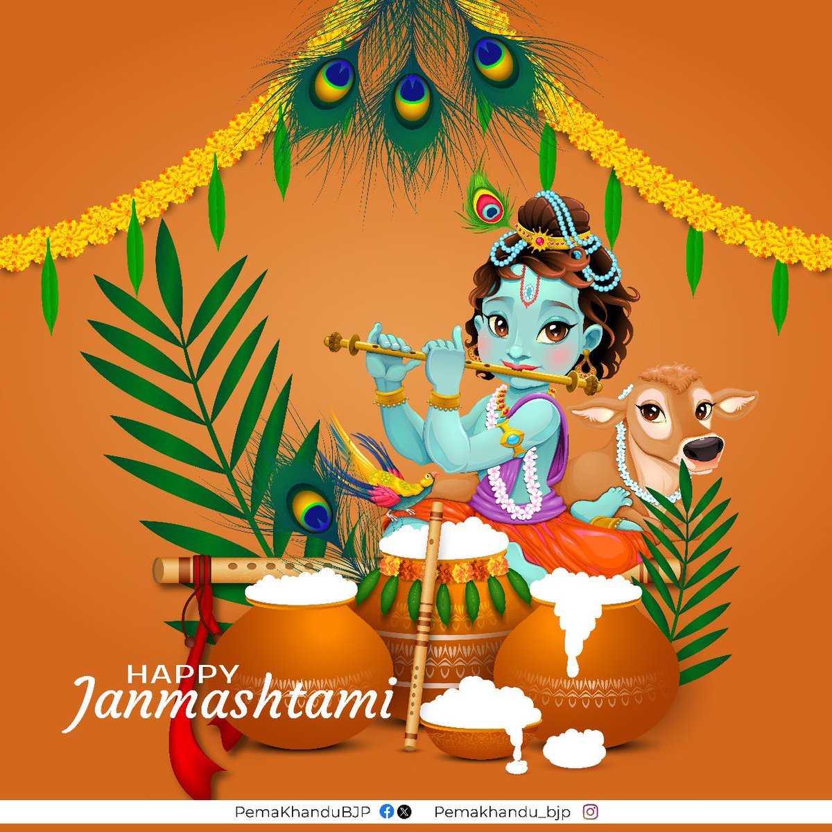 HBjournalist's tweet image. Wishing you all a joyful Janmashtami filled with love, devotion, and the blessings of Lord Krishna. 
#HappyJanmashtami #JANAMASHTAMI2025