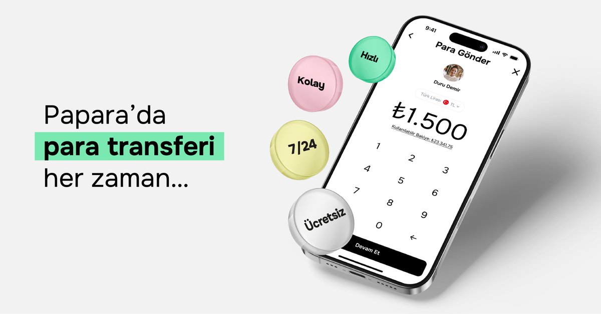 Hızlı ve kolay para transferi Papara'da! #BankaDeğilPapara #Papara