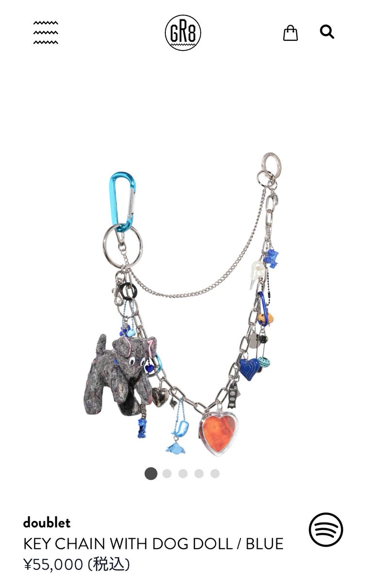 doublet KEY CHAIN WITH DOG DOLL BLUE doublet KEY CHAIN WITH DOG
