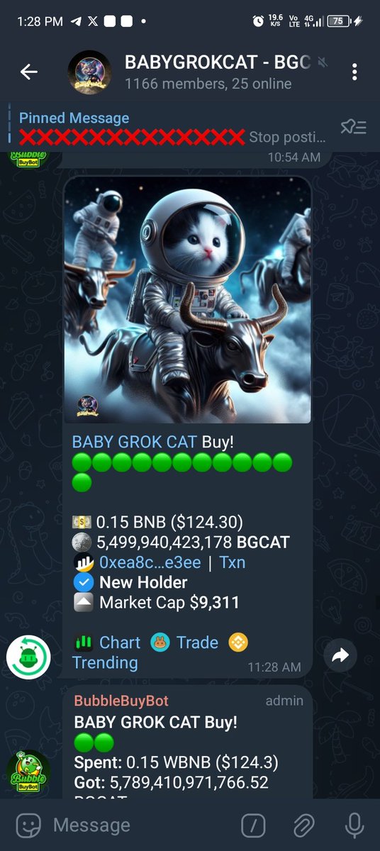 BGCAT buy!
Ca - 0x34619d8CB616FA303b4856219e2B86709aeB5904
t.me/BGCATCOIN

1000X incoming!