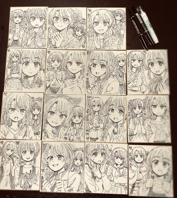 手描きの色紙15枚描けました！！！！！ | 梵辛🍙くちべた食堂