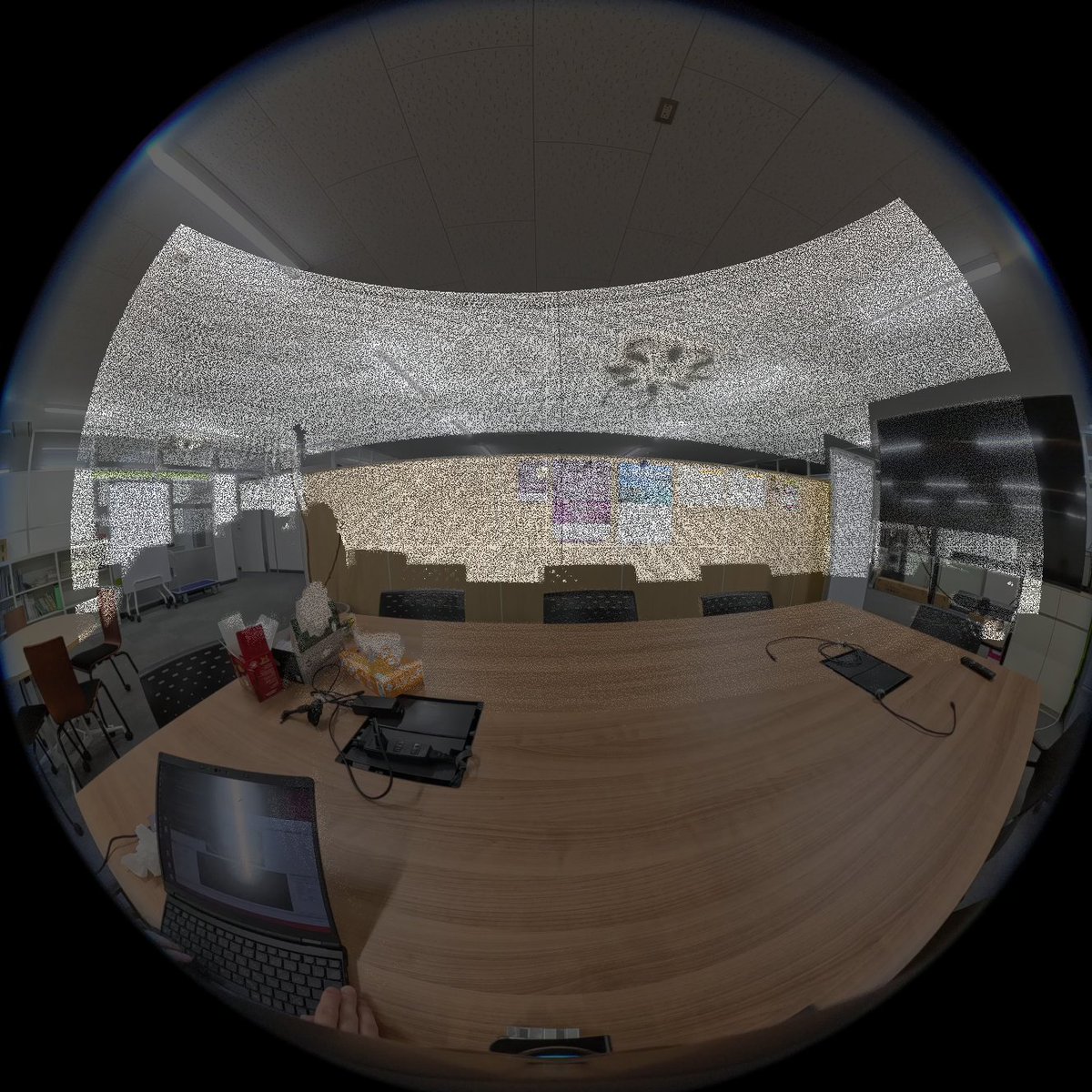 Insta360とLivox Mid-360のキャリブレーション結果
結構しっかり重なっていて気持ちいい