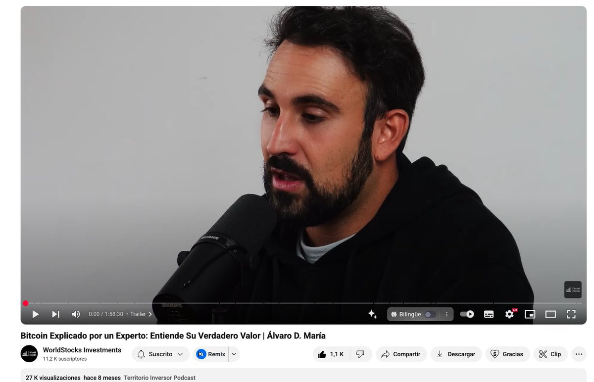 La cantidad de exchanges que nos escriben para publicitarse en el podcast es absurda.

Lo repito una vez más: lo único que nos gusta, nos interesa y defendemos por lo que es y lo que representa, es BITCOIN.

Todo lo demás, cero interés.

Y desde que charlamos con <a href="/Alvaro_DMaria/">Álvaro D. María</a> y