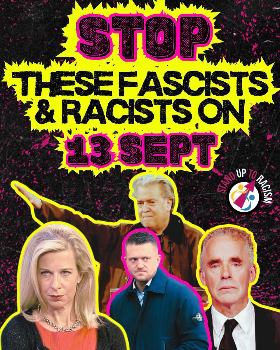 Tommy Robinson is organising a hate festival not a freedom of speech festival as he claims. Check out this🧵on the people that will be joining him on 13th Sept

🚨March Against Fascism - Unite Against Tommy Robinson - Stand up to Racism 
🗓️Saturday 13 September
📍Central London