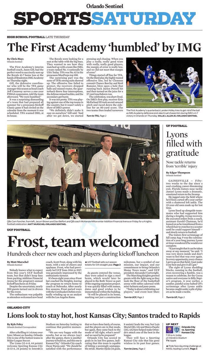 Matt Murschel (@osmattmurschel) on Twitter photo In today’s <a href="/orlandosentinel/">Orlando Sentinel</a>: #UCF coach Scott Frost said the Knights will need to do 3 things to be successful this season. He spoke at length about his return during today's Countdown to Kickoff Luncheon.
orlandosentinel.com/2025/08/14/ucf… In today’s <a href="/orlandosentinel/">Orlando Sentinel</a>: #UCF coach Scott Frost said the Knights will need to do 3 things to be successful this season. He spoke at length about his return during today's Countdown to Kickoff Luncheon.
orlandosentinel.com/2025/08/14/ucf…