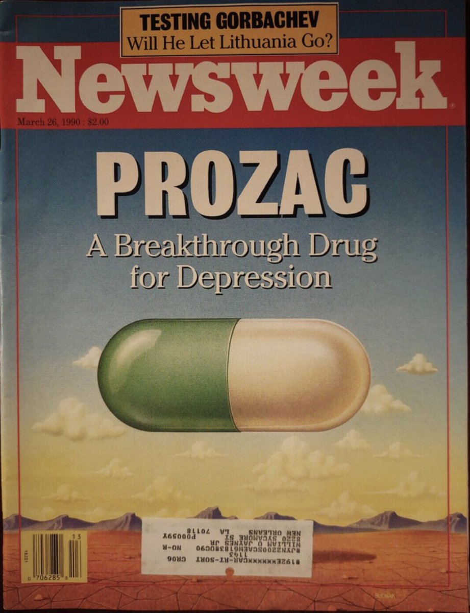 DrMcFillin's tweet image. This was the beginning of the brainwashing. Prior to this &quot;clinical depression&quot; was a rare condition that was considered episodic &amp;amp; would resolve itself in time w/ support &amp;amp; some changes. Few required professional help.  Historically &amp;lt; 1% of the population at a give time…