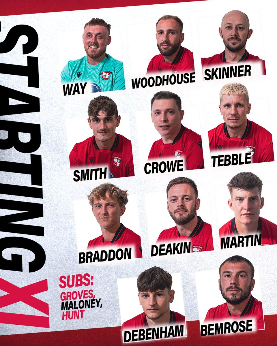 Today’s Starting XI to face <a href="/WattonUnitedFC/">Watton United FC</a> 

Brogan is suspended.