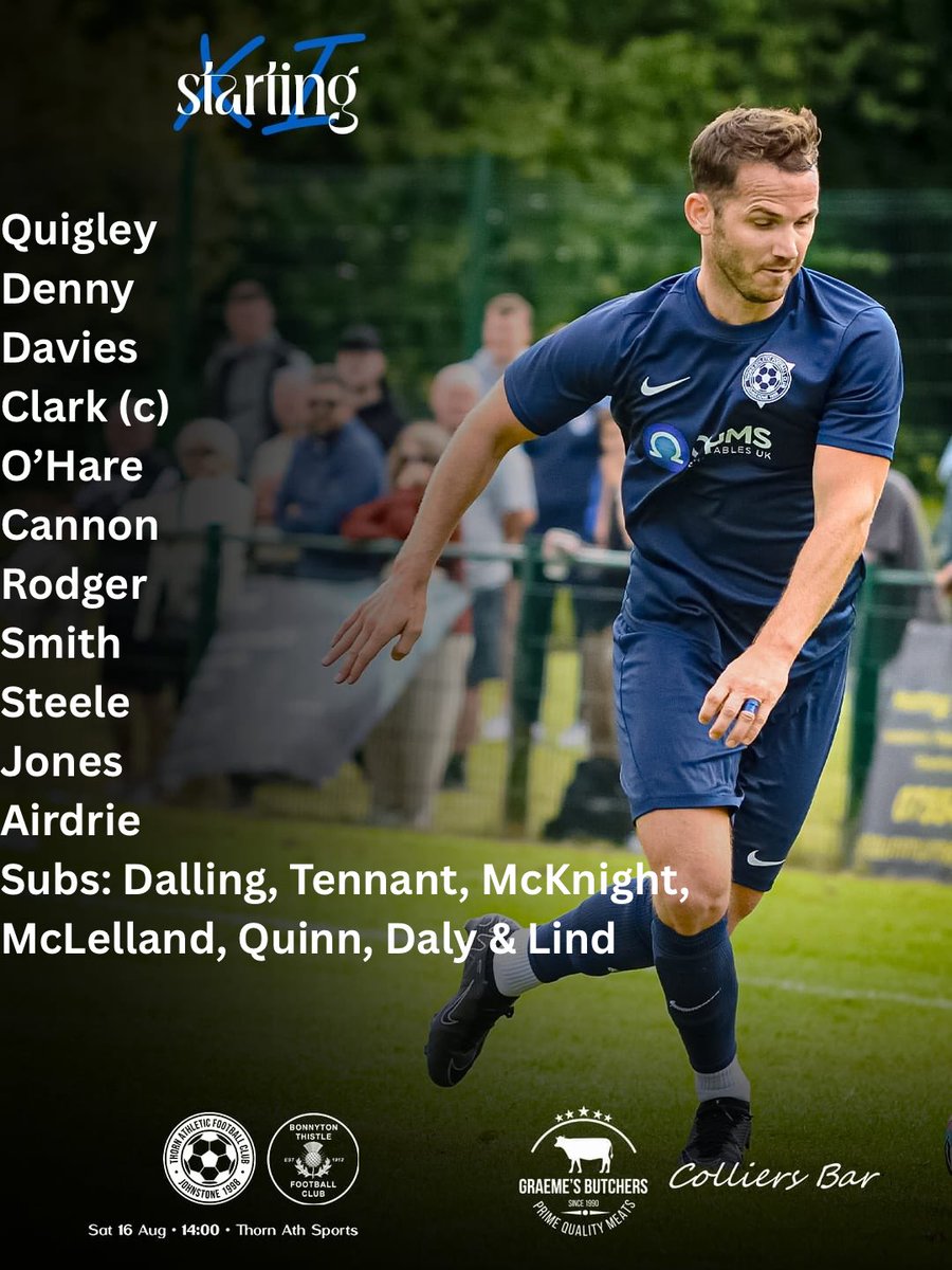 Thorn Athletic WOS (@thornwos) on Twitter photo πππΏπΌπ'π πππΌπ ||
Thorn Athletic team news ahead of todayβs league fixture against <a href="/Bonnyton1912/">Bonnyton Thistle FC</a>
2pm kick off, see you all down at the Academy. πππΏπΌπ'π πππΌπ ||
Thorn Athletic team news ahead of todayβs league fixture against <a href="/Bonnyton1912/">Bonnyton Thistle FC</a>
2pm kick off, see you all down at the Academy.