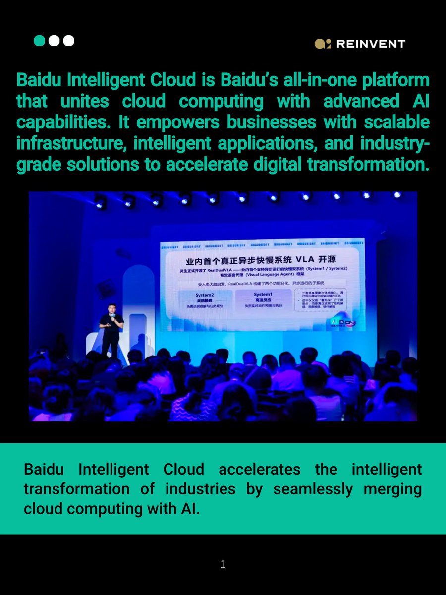 AI_Reinvent's tweet image. Meet Baidu AI Cloud — China’s all-in-one AI + cloud powerhouse that accelerates enterprises from idea to large-scale deployment. Perfect for startups, developers &amp;amp; innovators who want full-stack AI capabilities FAST. 

#AICloud #FullStackAI #BaiduAI #AIDevelopment #CloudComputing