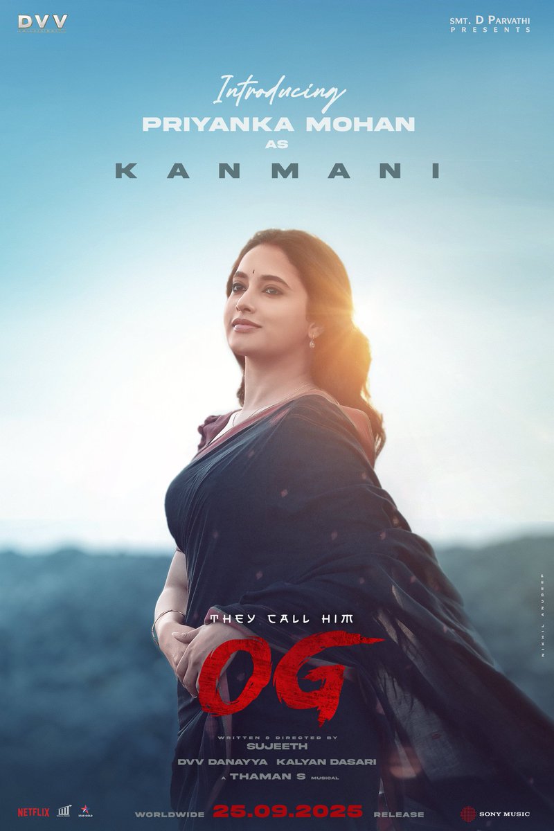 MixShow1016584's tweet photo. 🌟 #PriyankaMohan as Kanmani in #TheyCallHimOG.
Get ready for the soulful second single promo dropping soon! 🎶🔥
Join the #OG madness! 💥
#PawanKalyan #Sujeeth #priyankaamohan #DVVMovies #OGonSept25 #OGFirstSingleBlast #ogfirstblast #OGFirstSingle #OG #pawanism https://t.co/PwNb82SYij