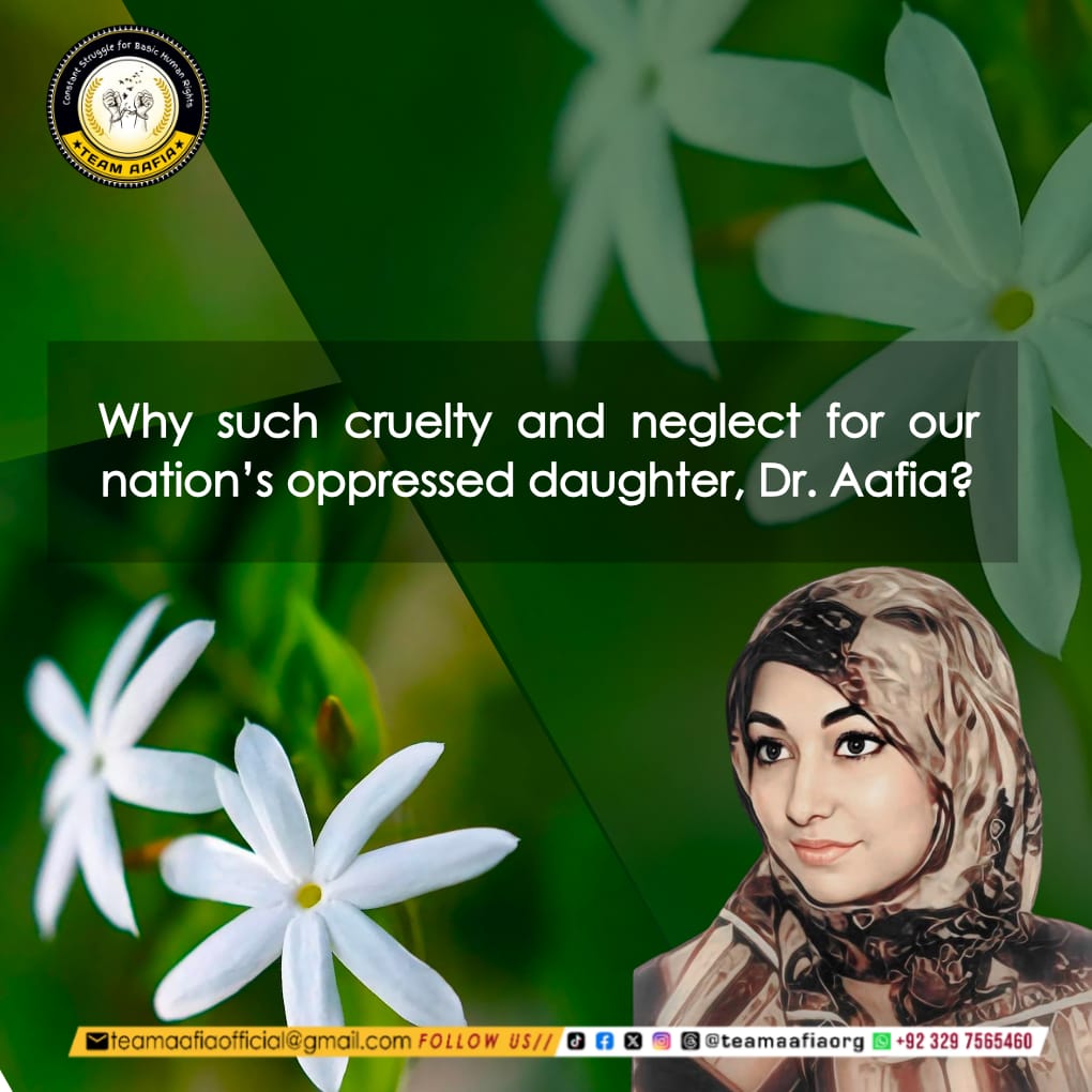 Team Aafia official (@teamaafiaorg_) on Twitter photo Why such cruelty and neglect for our nation’s oppressed daughter, Dr. Aafia?
#SaveAafiaNow
Team Aafia Official
<a href="/TeamAafiaOrg_/">Team Aafia official</a>
#AafiaSiddiqui #FreeAafia
FMC Carswell Why such cruelty and neglect for our nation’s oppressed daughter, Dr. Aafia?
#SaveAafiaNow
Team Aafia Official
<a href="/TeamAafiaOrg_/">Team Aafia official</a>
#AafiaSiddiqui #FreeAafia
FMC Carswell