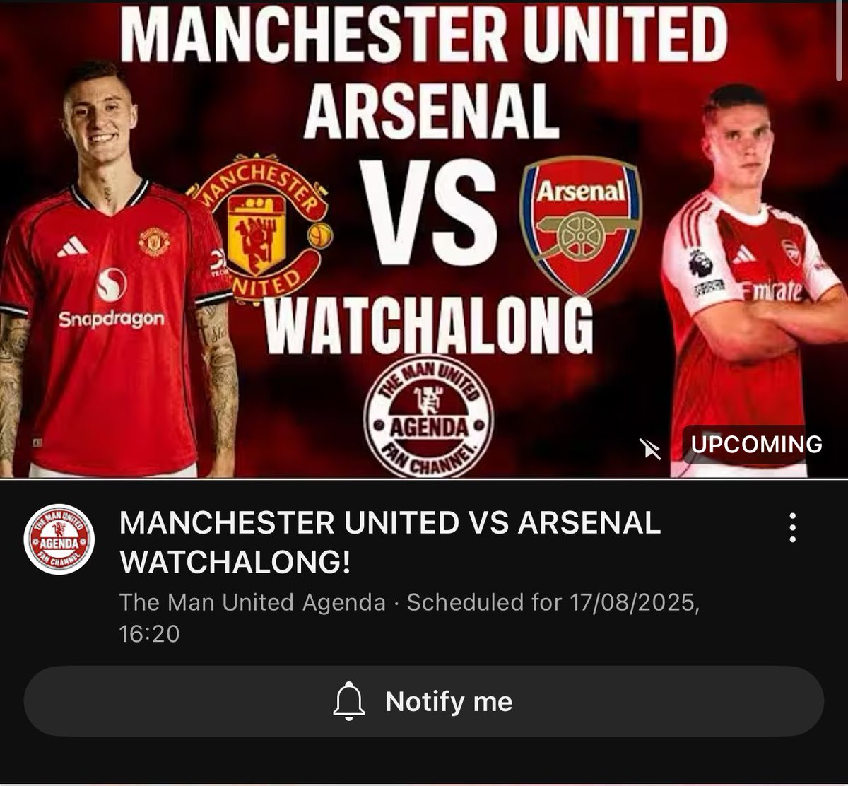 Watchalongs are Back! Join <a href="/FTSNColm/">TMUA-Colm</a>  for the fist one of the season as <a href="/ManUtd/">Manchester United</a> look to kick the season off the right way with 3 points at Old Trafford.  Will we see a Sesko Debut for #ManUtd ?

#GGMU 

MANCHESTER UNITED VS ARSENAL WATCHALONG! youtube.com/live/ttgoXIXPJ… via <a href="/YouTube/">YouTube</a>