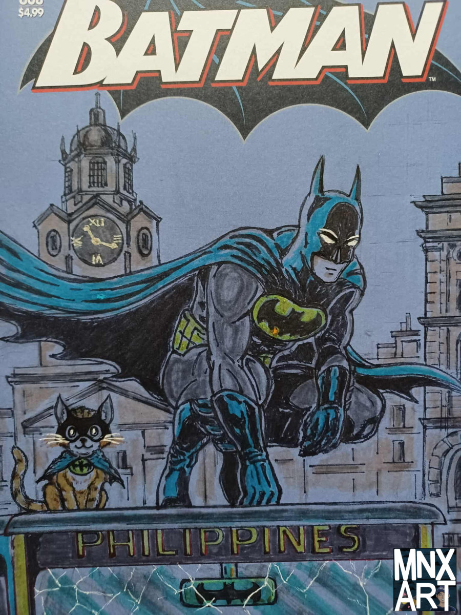 art_mnx's tweet photo. #ColorblindArtist #Batman #Manila
Done with my Batman cover art with Manila City Hall as background on a blank variant comic (Batman #608 facsimile).
#sketch #coverart #tradart #ManilaCityHall #PHJeepmey #superhero #darkknight #comicbook #blanksketch #DCComics #ArtPh #MnxArt https://t.co/kjEB2hRSzg