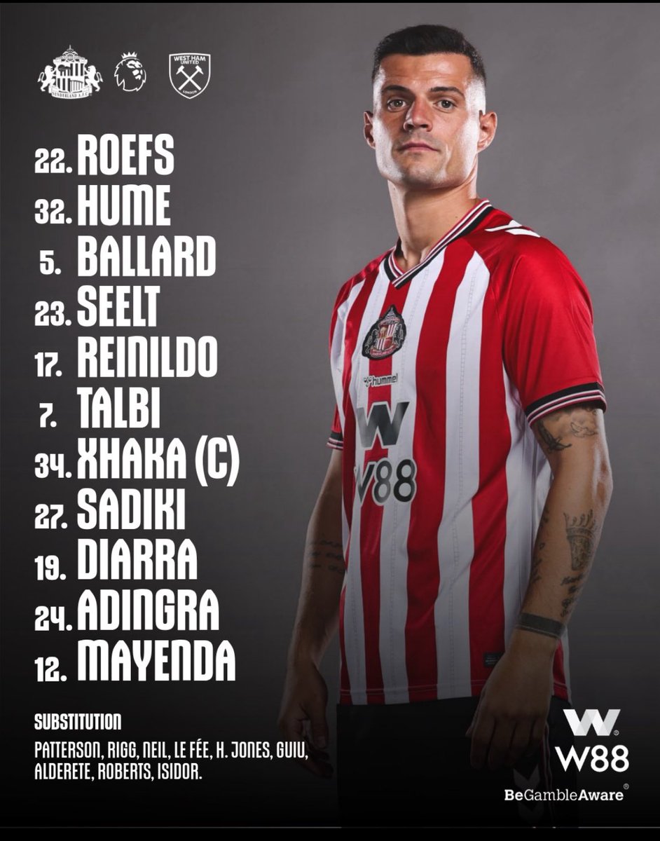 FootballClubPL's tweet photo. #SUNWHU LINEUPS 👇⚽️
#PremierLeague https://t.co/m10oIbBF6O