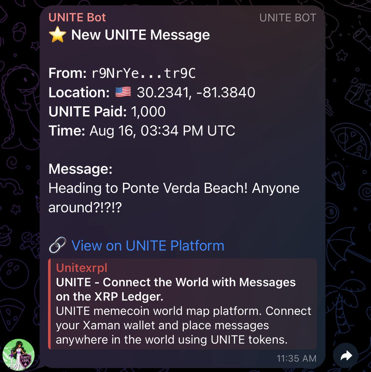 UUNITE_XRPL's tweet photo. Weekend vibes! 

Perfect time to DCA into your favorite project!

https://t.co/ypXyKlcxz1 is a great way to link up with other XRPL community members!

Post your location! See who is around you! Link up! Build the community! 

Our TG bot also posts every message in the UNITE TG! It is available to set up in any TG! 

$UNITE