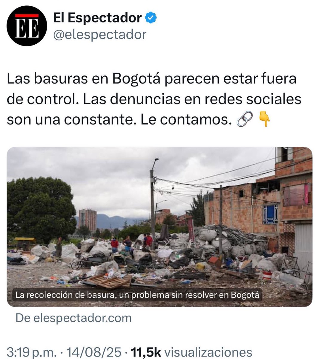 Bogotá un completo basurero. Pero todo el mundo calladito hasta la procuraduría. Que paquete chileno ese Galán.