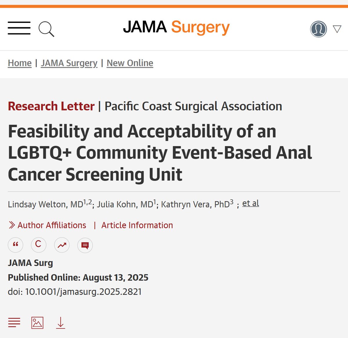 JAMA Surgery (@jamasurgery) on Twitter photo Hosting an anal cancer screening unit at an LGBTQ+ community event effectively raised awareness and provided screening opportunities for men and transgender women at increased risk. ja.ma/47ufs0H Hosting an anal cancer screening unit at an LGBTQ+ community event effectively raised awareness and provided screening opportunities for men and transgender women at increased risk. ja.ma/47ufs0H