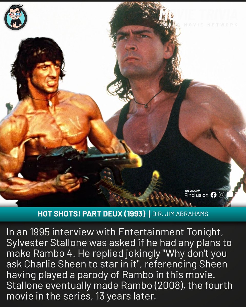 joblocom's tweet photo. Movie trivia: Hot Shots! Part Deux (1993). 🎥 

#JoBloMovies #JoBloMovieNetwork #MovieTrivia #HotShots #PartDeux https://t.co/72mf5gLe1D