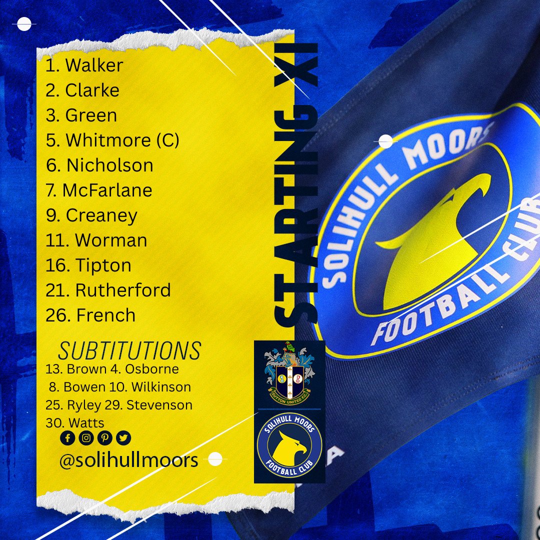 SolihullMoors's tweet image. Your #moors lineup to take on @suttonunited 👊

#youmoors #smfc #suttonunited