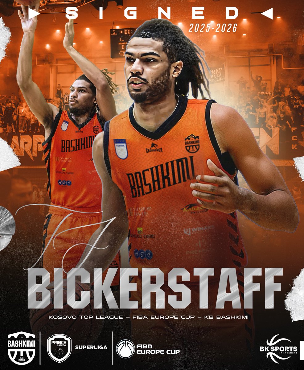 bksportsmng's tweet photo. 🤝 We are pleased to announce that TJ Bickerstaff signed a deal with 🇽🇰 Kosovo Top League team and 🇪🇺 FIBA Europe Cup team KB Bashkimi until the end of 2025/26 season!

.
.
@540_sports https://t.co/e2SV4DP9Tv