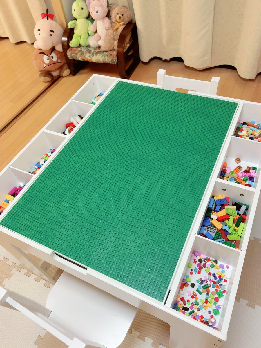 LEGOを収納できるテーブルをずっと探してて先日コストコで見つけたから 