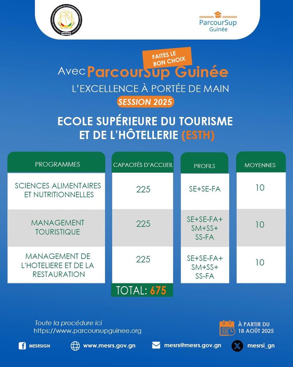 🎓 🇬🇳| 𝐎𝐅𝐅𝐑𝐄𝐒 𝐃𝐄 𝐅𝐎𝐑𝐌𝐀𝐓𝐈𝐎𝐍, 𝐂𝐀𝐏𝐀𝐂𝐈𝐓𝐄́𝐒 𝐃'𝐀𝐂𝐂𝐔𝐄𝐈𝐋 𝐄𝐓 𝐌𝐎𝐘𝐄𝐍𝐍𝐄𝐒 𝐃'𝐀𝐂𝐂𝐄̀𝐒 𝐃𝐀𝐍𝐒 𝐋𝐄𝐒 𝐈𝐄𝐒 𝐏𝐔𝐁𝐋𝐈𝐐𝐔𝐄𝐒

#𝐄𝐧𝐬𝐞𝐢𝐠𝐧𝐞𝐦𝐞𝐧𝐭𝐒𝐮𝐩𝐞́𝐫𝐢𝐞𝐮𝐫 #𝐈𝐧𝐧𝐨𝐯𝐚𝐭𝐢𝐨𝐧 #𝐑𝐞𝐜𝐡𝐞𝐫𝐜𝐡𝐞