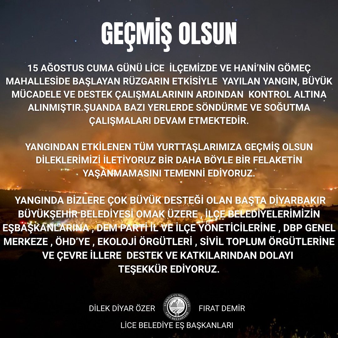 #GeçmişOlsun
#Teşekkür
#LiceYanıyor