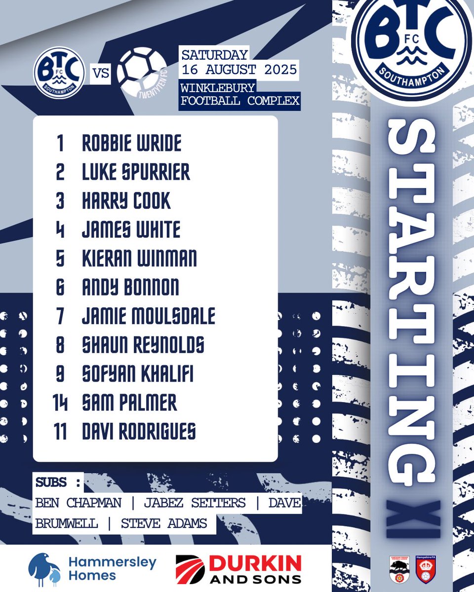 BTC Southampton FC (@btcsotonfc) on Twitter photo ๐ STARTING XI ๐
Hereโs how BTC line up this afternoon against <a href="/TwentyTenfc/">TwentyTen Fc</a> in our first league match of the season. ๐ STARTING XI ๐
Hereโs how BTC line up this afternoon against <a href="/TwentyTenfc/">TwentyTen Fc</a> in our first league match of the season.